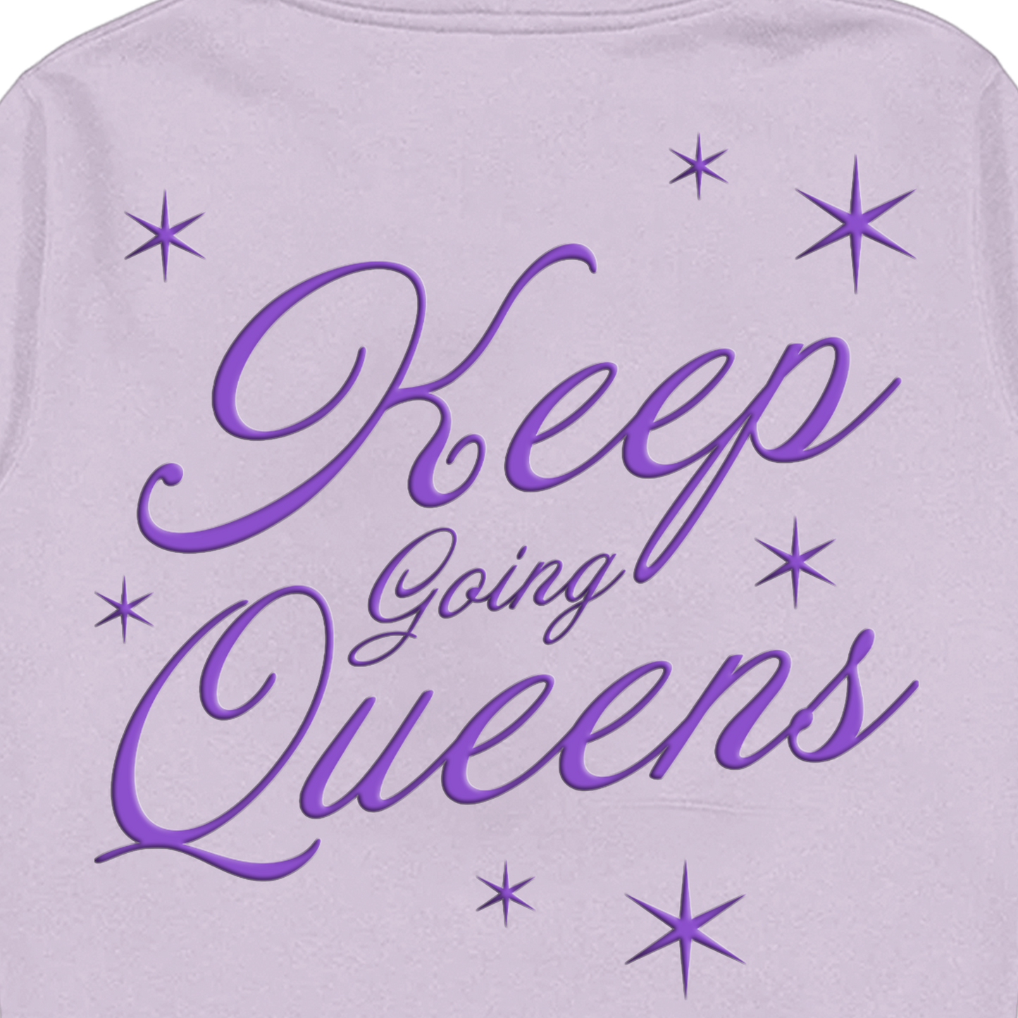 Puff Print Keep Going Queens Hoodie (Lilac)