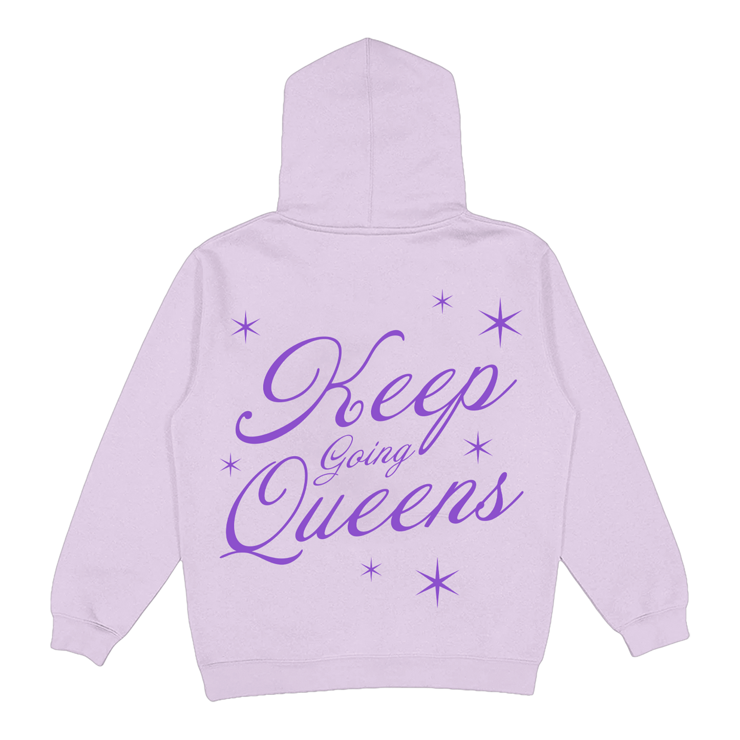 Puff Print Keep Going Queens Hoodie (Lilac)