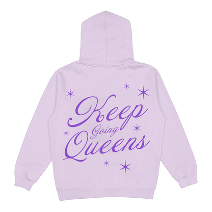 Puff Print Keep Going Queens Hoodie (Lilac)