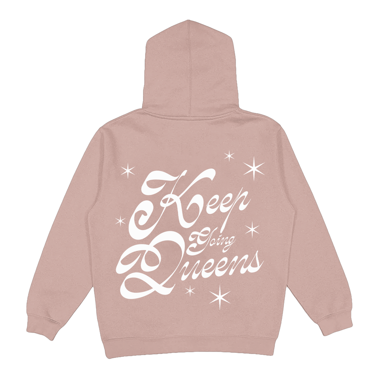 Puff Print Keep Going Queens Hoodie (Coral)