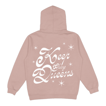 Puff Print Keep Going Queens Hoodie (Coral)